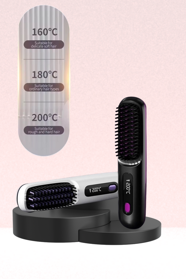 Styling Brush Pro - Draadloze Stijlborstel - Zwart + LCD + power battery - Maanmode -